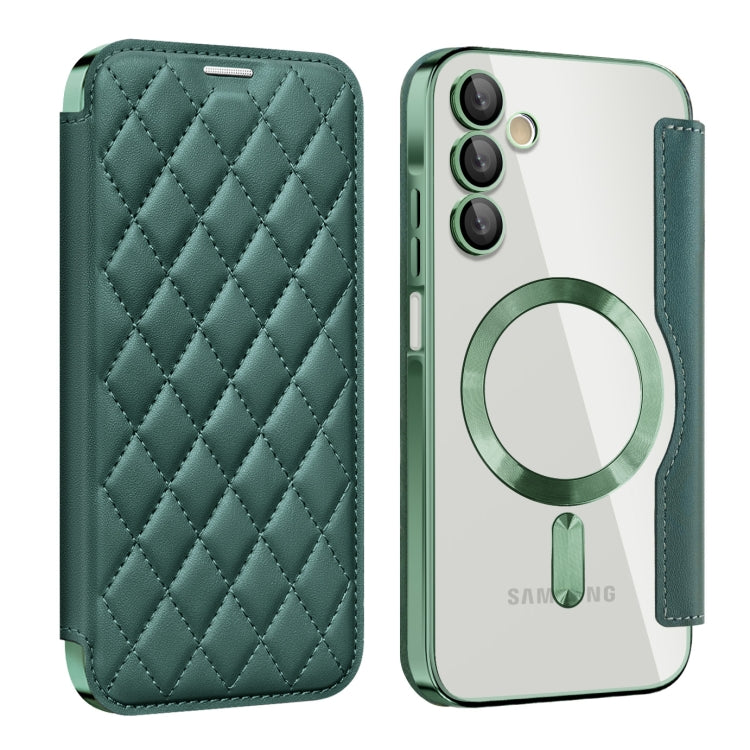 Shield MagSafe RFID Anti-theft Rhombus Leather Phone Case, For Samsung Galaxy A56 5G�������������...