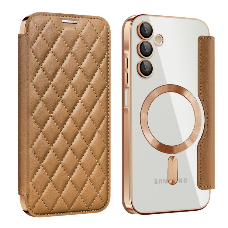 Shield MagSafe RFID Anti-theft Rhombus Leather Phone Case, For Samsung Galaxy A56 5G�������������...
