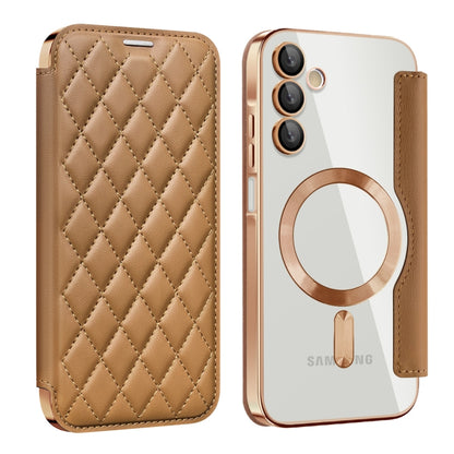 Shield MagSafe RFID Anti-theft Rhombus Leather Phone Case, For Samsung Galaxy A56 5G�������������...