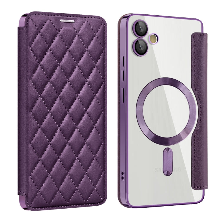 Shield MagSafe RFID Anti-theft Rhombus Leather Phone Case, For Samsung Galaxy A56 5G�������������...