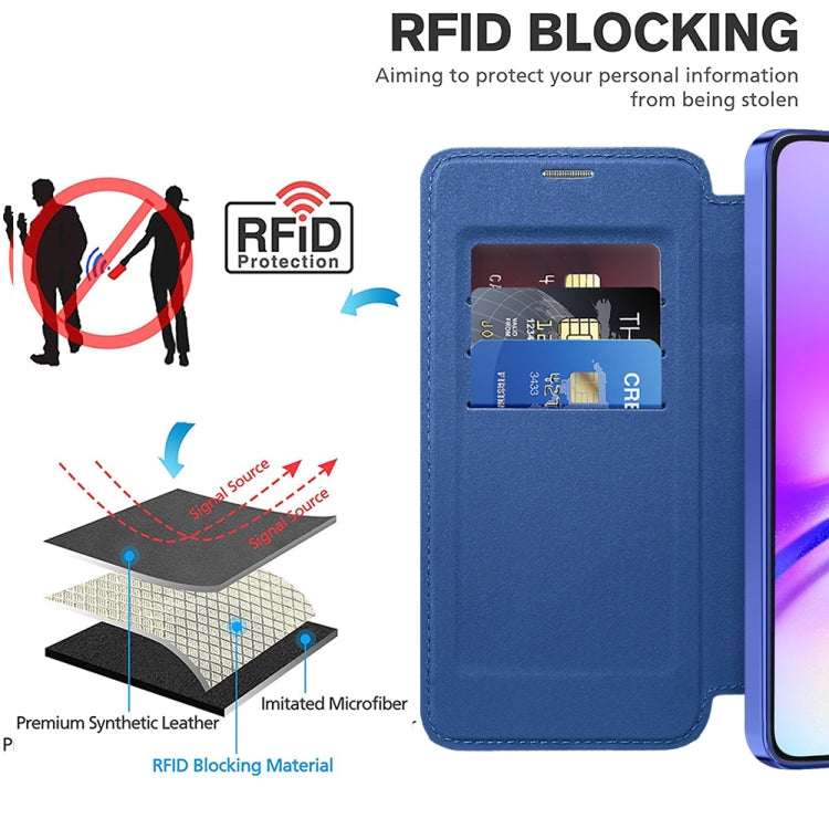 Shield MagSafe RFID Anti-theft Rhombus Leather Phone Case, For Samsung Galaxy A05s���������������...