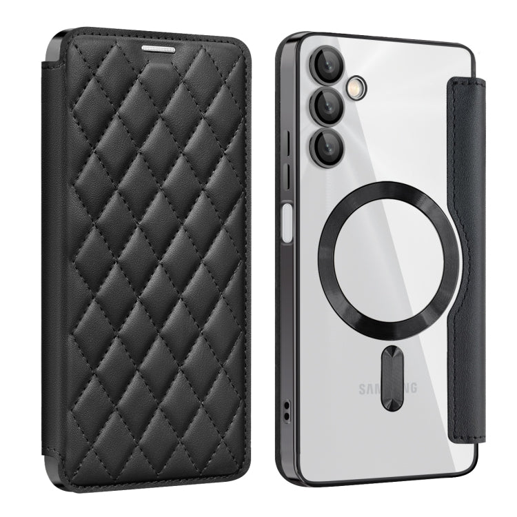 Shield MagSafe RFID Anti-theft Rhombus Leather Phone Case, For Samsung Galaxy A05s���������������...