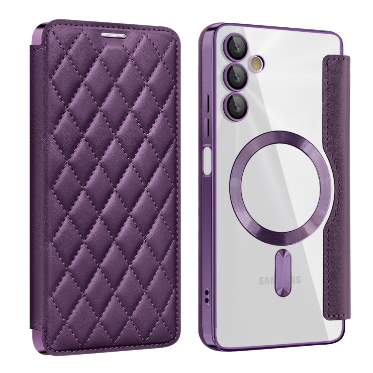 Shield MagSafe RFID Anti-theft Rhombus Leather Phone Case, For Samsung Galaxy A05s���������������...