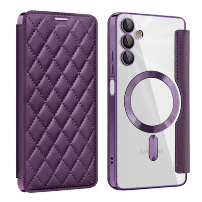 Shield MagSafe RFID Anti-theft Rhombus Leather Phone Case, For Samsung Galaxy A05s���������������...