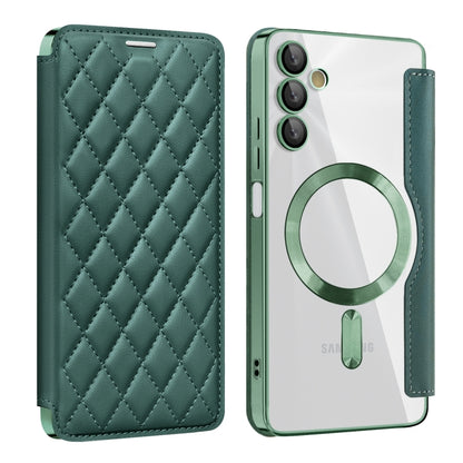 Shield MagSafe RFID Anti-theft Rhombus Leather Phone Case, For Samsung Galaxy A05s���������������...
