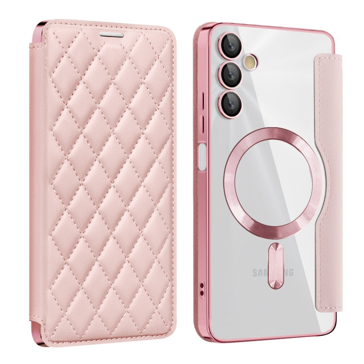 Shield MagSafe RFID Anti-theft Rhombus Leather Phone Case, For Samsung Galaxy A05s���������������...