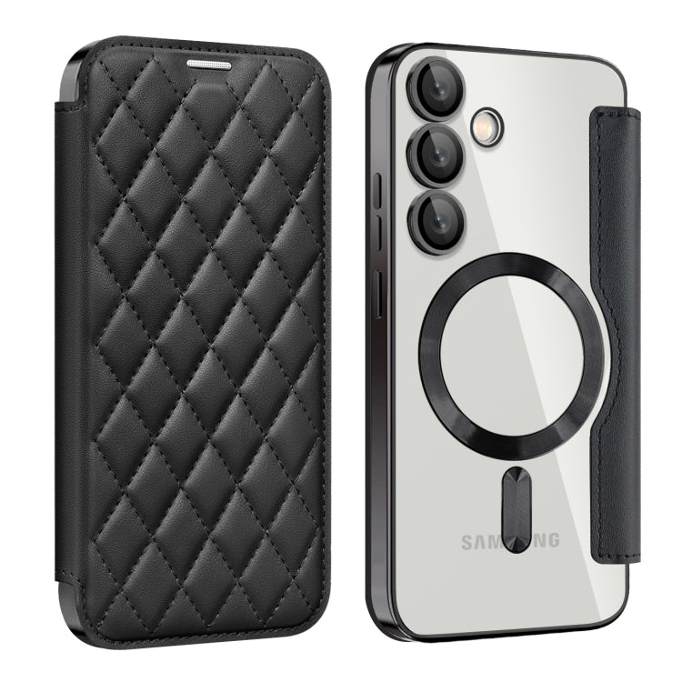 Shield MagSafe RFID Anti-theft Rhombus Leather Phone Case, For Samsung Galaxy A56 5G�������������...