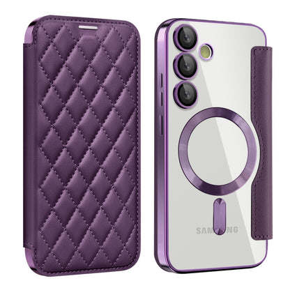Shield MagSafe RFID Anti-theft Rhombus Leather Phone Case, For Samsung Galaxy A56 5G�������������...