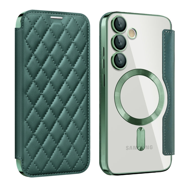 Shield MagSafe RFID Anti-theft Rhombus Leather Phone Case, For Samsung Galaxy A56 5G�������������...
