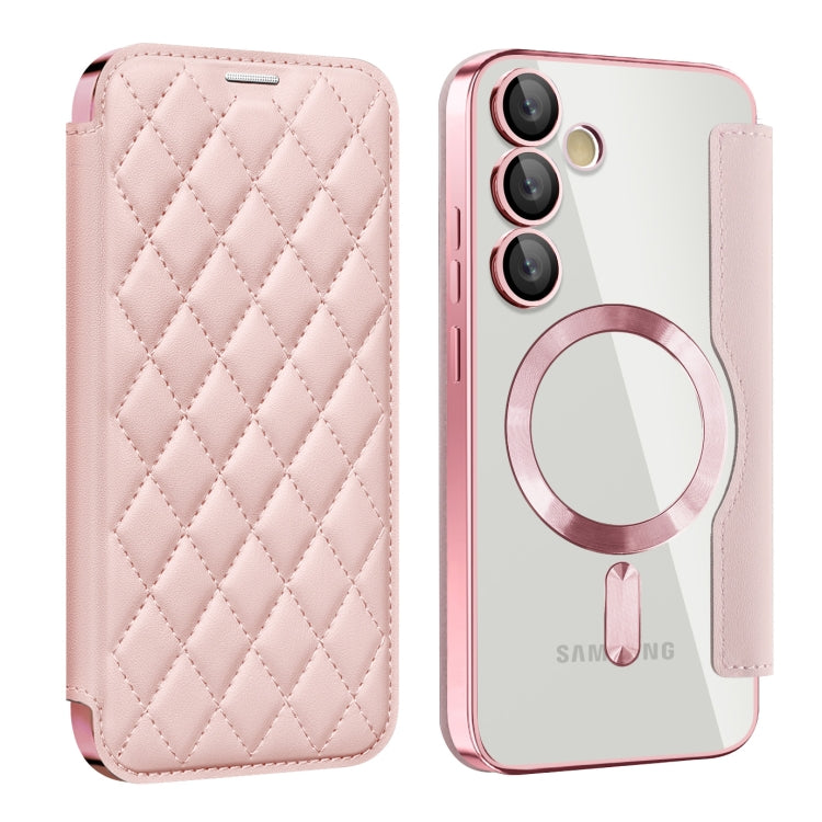 Shield MagSafe RFID Anti-theft Rhombus Leather Phone Case, For Samsung Galaxy A56 5G�������������...