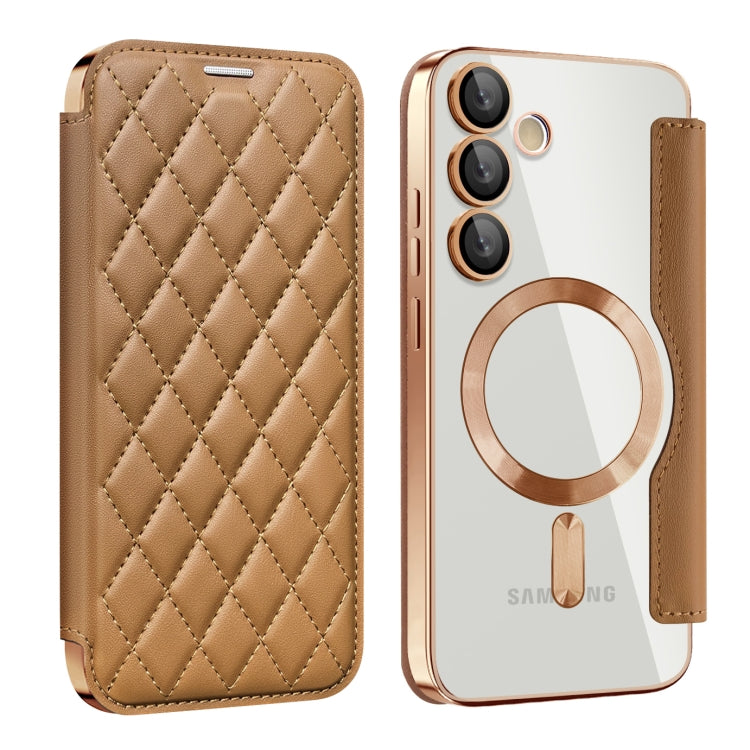 Shield MagSafe RFID Anti-theft Rhombus Leather Phone Case, For Samsung Galaxy A56 5G�������������...