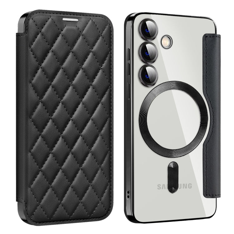 Shield MagSafe RFID Anti-theft Rhombus Leather Phone Case, For Samsung Galaxy A56 5G�������������...