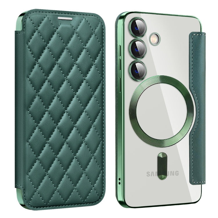 Shield MagSafe RFID Anti-theft Rhombus Leather Phone Case, For Samsung Galaxy A56 5G�������������...