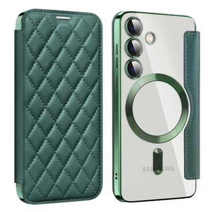 Shield MagSafe RFID Anti-theft Rhombus Leather Phone Case, For Samsung Galaxy A56 5G�������������...