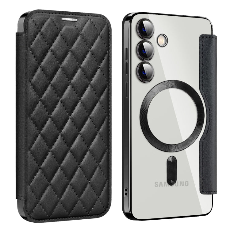 Shield MagSafe RFID Anti-theft Rhombus Leather Phone Case, For Samsung Galaxy A56 5G�������������...