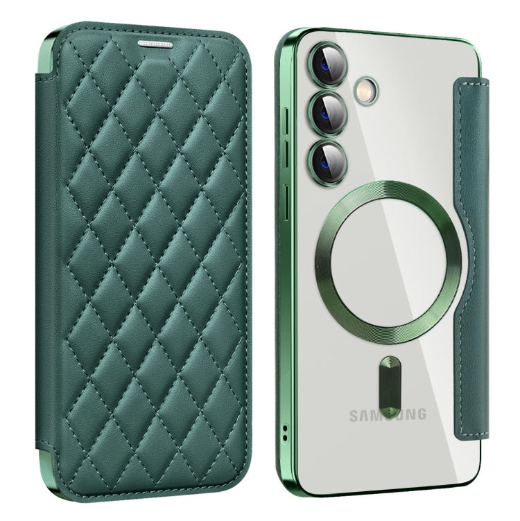 Shield MagSafe RFID Anti-theft Rhombus Leather Phone Case, For Samsung Galaxy A56 5G�������������...