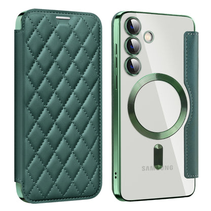 Shield MagSafe RFID Anti-theft Rhombus Leather Phone Case, For Samsung Galaxy A56 5G�������������...