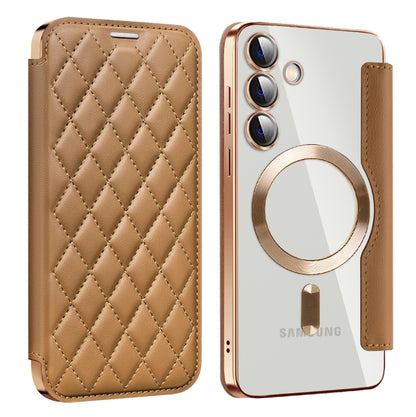 Shield MagSafe RFID Anti-theft Rhombus Leather Phone Case, For Samsung Galaxy A56 5G�������������...