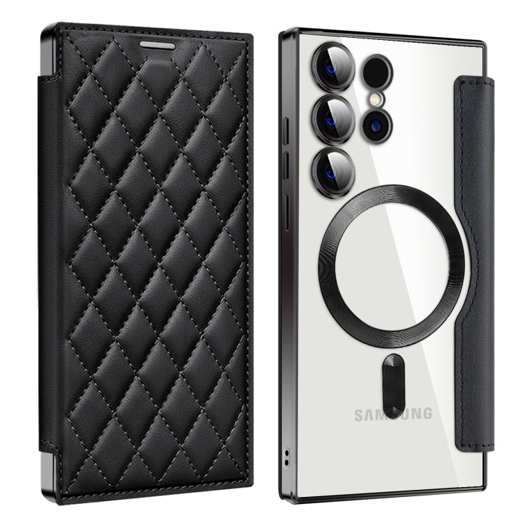 Shield MagSafe RFID Anti-theft Rhombus Leather Phone Case, For Samsung Galaxy A56 5G�������������...