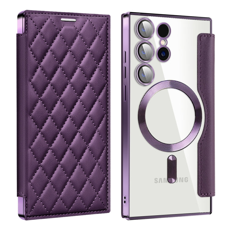 Shield MagSafe RFID Anti-theft Rhombus Leather Phone Case, For Samsung Galaxy A56 5G�������������...
