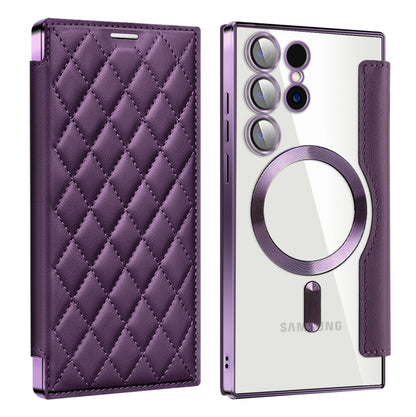 Shield MagSafe RFID Anti-theft Rhombus Leather Phone Case, For Samsung Galaxy A56 5G�������������...