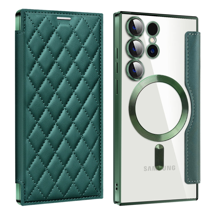 Shield MagSafe RFID Anti-theft Rhombus Leather Phone Case, For Samsung Galaxy A56 5G�������������...