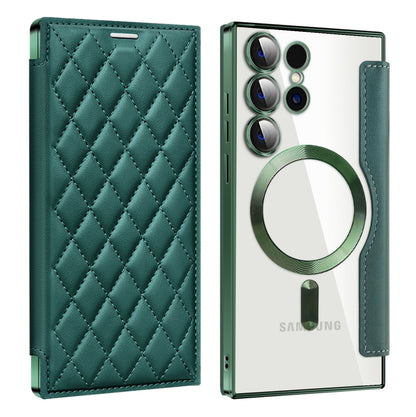 Shield MagSafe RFID Anti-theft Rhombus Leather Phone Case, For Samsung Galaxy A56 5G�������������...