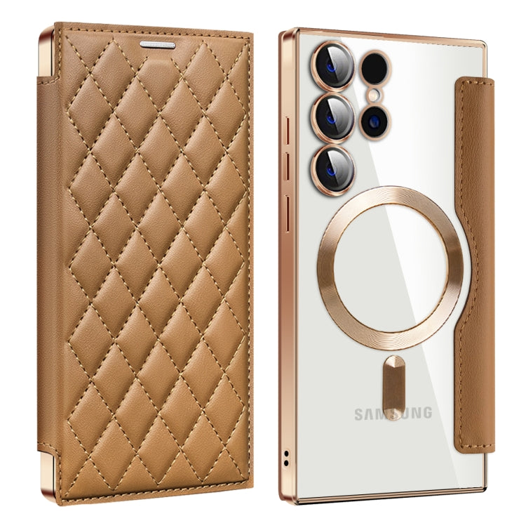 Shield MagSafe RFID Anti-theft Rhombus Leather Phone Case, For Samsung Galaxy A56 5G�������������...