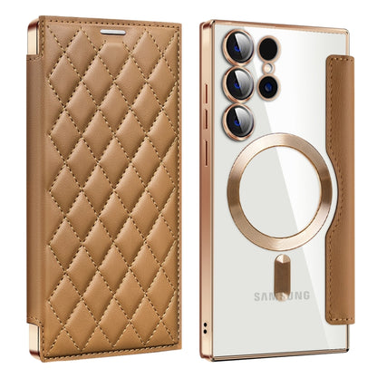 Shield MagSafe RFID Anti-theft Rhombus Leather Phone Case, For Samsung Galaxy A56 5G�������������...