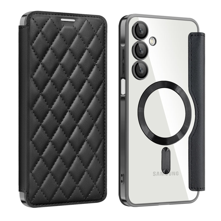 Shield MagSafe RFID Anti-theft Rhombus Leather Phone Case, For Samsung Galaxy A56 5G�������������...
