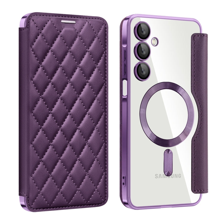 Shield MagSafe RFID Anti-theft Rhombus Leather Phone Case, For Samsung Galaxy A56 5G�������������...