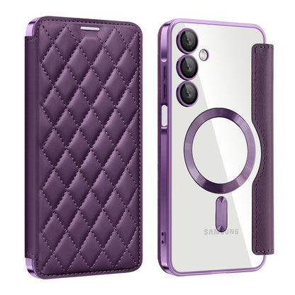 Shield MagSafe RFID Anti-theft Rhombus Leather Phone Case, For Samsung Galaxy A56 5G�������������...