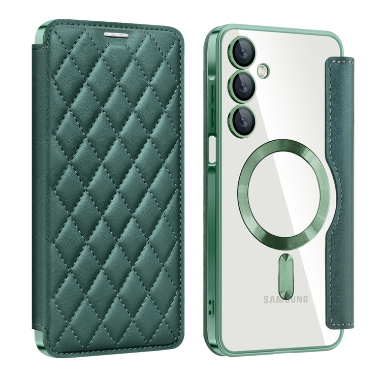 Shield MagSafe RFID Anti-theft Rhombus Leather Phone Case, For Samsung Galaxy A56 5G�������������...