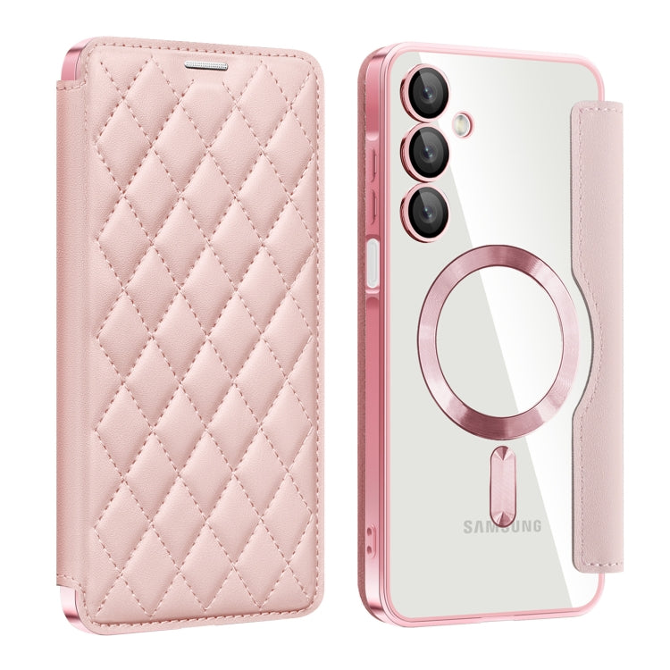 Shield MagSafe RFID Anti-theft Rhombus Leather Phone Case, For Samsung Galaxy A56 5G�������������...