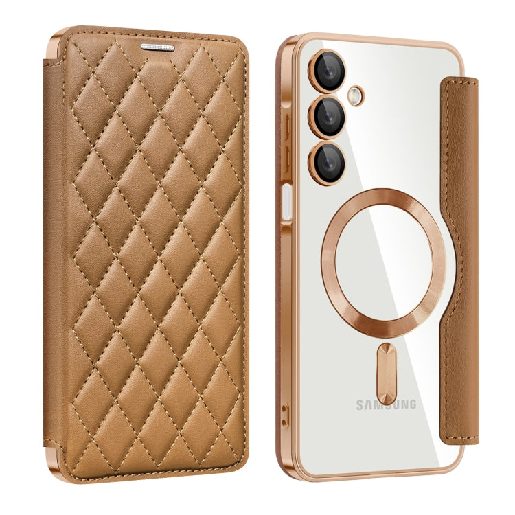 Shield MagSafe RFID Anti-theft Rhombus Leather Phone Case, For Samsung Galaxy A56 5G�������������...