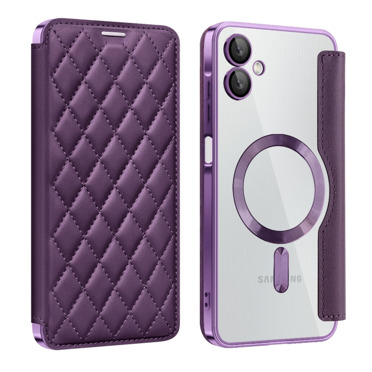 Shield MagSafe RFID Anti-theft Rhombus Leather Phone Case, For Samsung Galaxy A56 5G�������������...