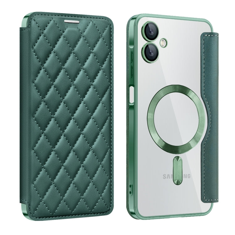 Shield MagSafe RFID Anti-theft Rhombus Leather Phone Case, For Samsung Galaxy A56 5G�������������...