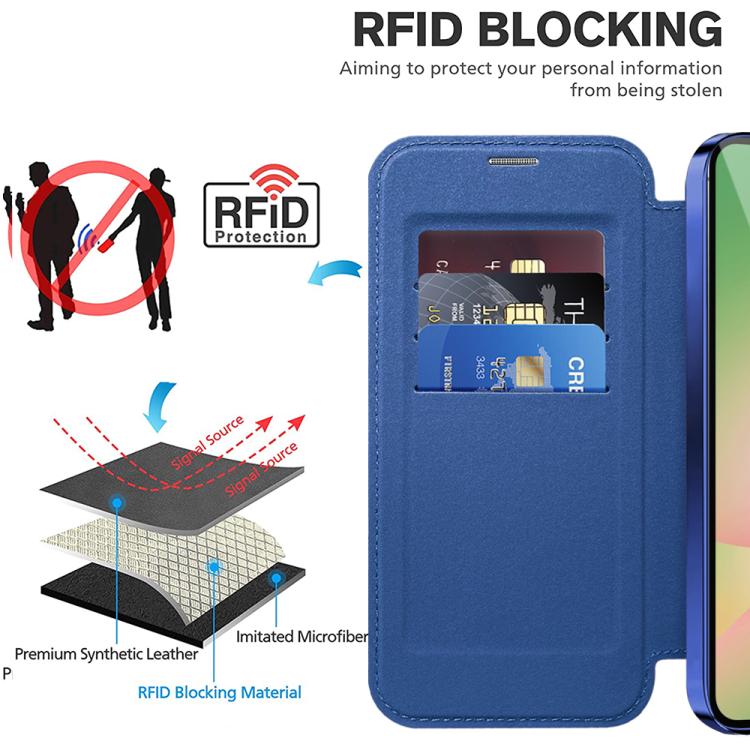 Shield MagSafe RFID Anti-theft Rhombus Leather Phone Case, For Samsung Galaxy A56 5G�������������...