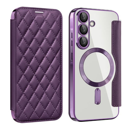 Shield MagSafe RFID Anti-theft Rhombus Leather Phone Case, For Samsung Galaxy A56 5G�������������...