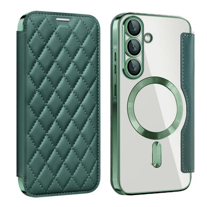 Shield MagSafe RFID Anti-theft Rhombus Leather Phone Case, For Samsung Galaxy A56 5G�������������...