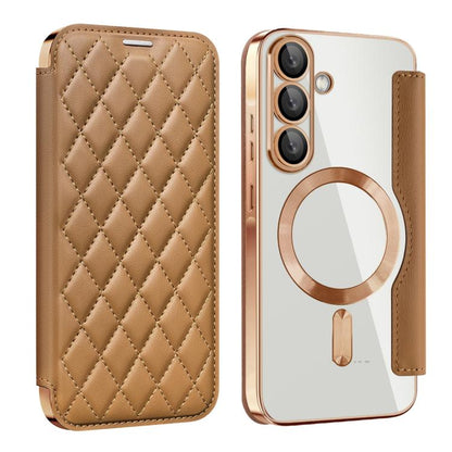 Shield MagSafe RFID Anti-theft Rhombus Leather Phone Case, For Samsung Galaxy A56 5G�������������...