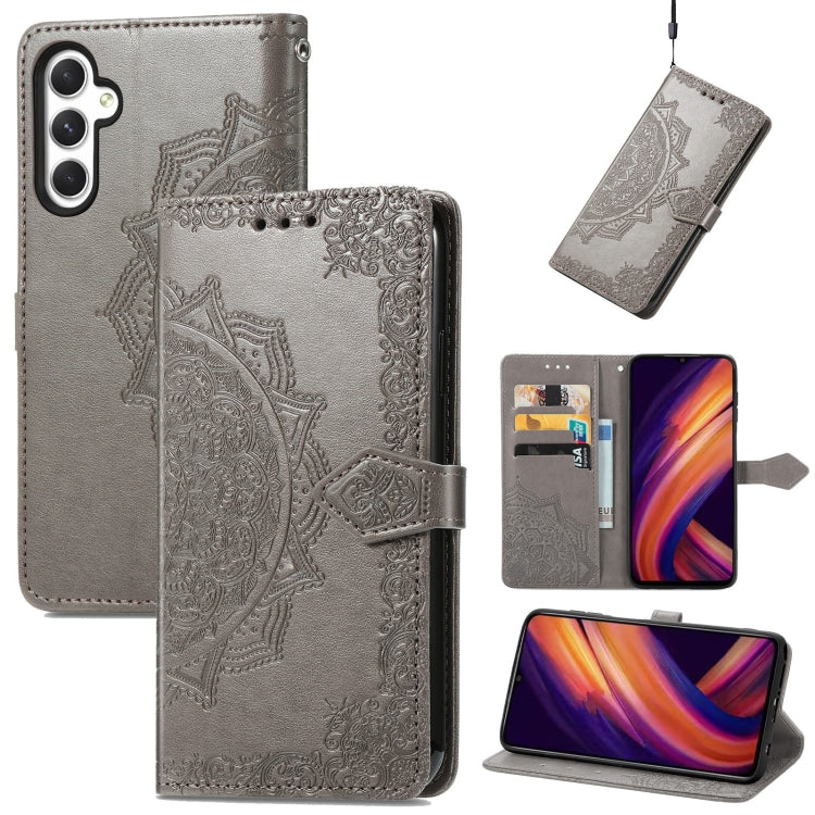 Mandala Flower Embossed Leather Phone Case