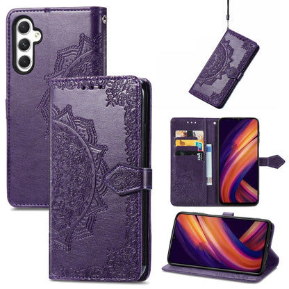 Mandala Flower Embossed Leather Phone Case