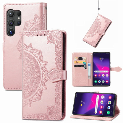 Mandala Flower Embossed Leather Phone Case