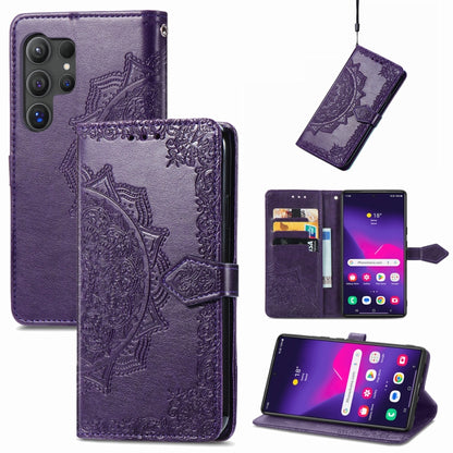 Mandala Flower Embossed Leather Phone Case