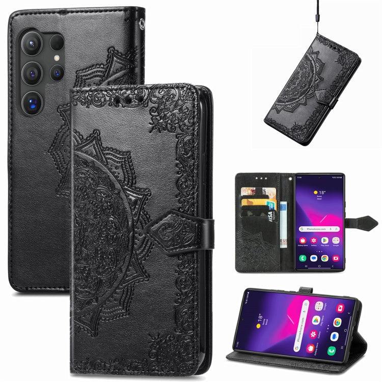 Mandala Flower Embossed Leather Phone Case