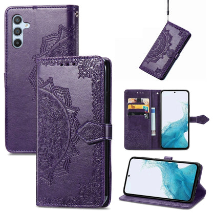 Mandala Flower Embossed Leather Phone Case