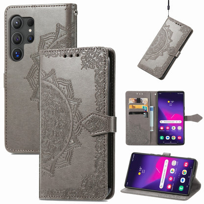 Mandala Flower Embossed Leather Phone Case