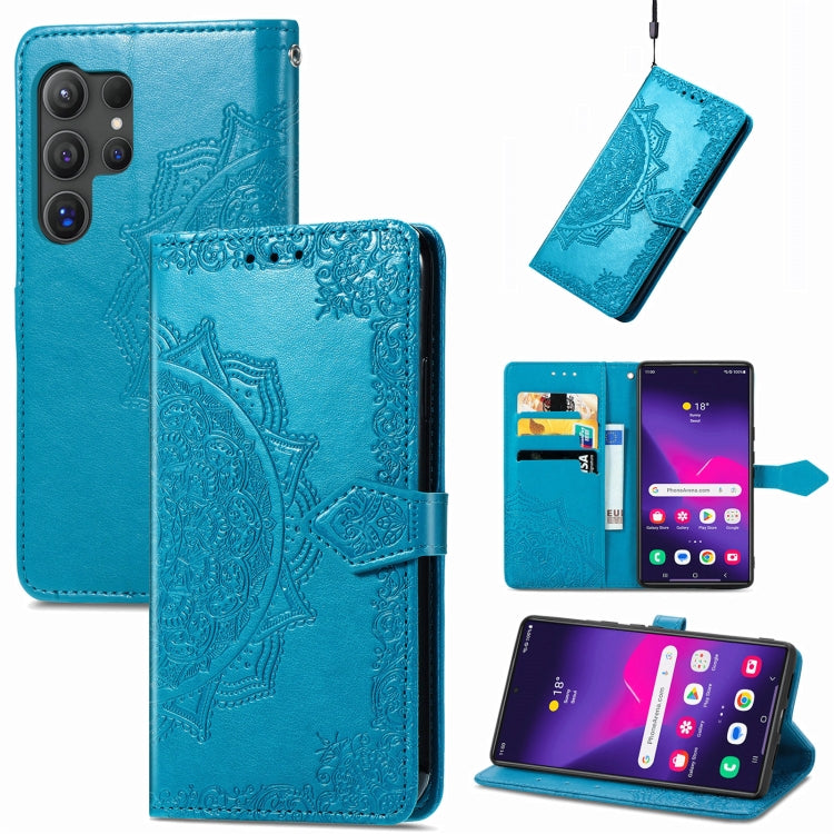 Mandala Flower Embossed Leather Phone Case