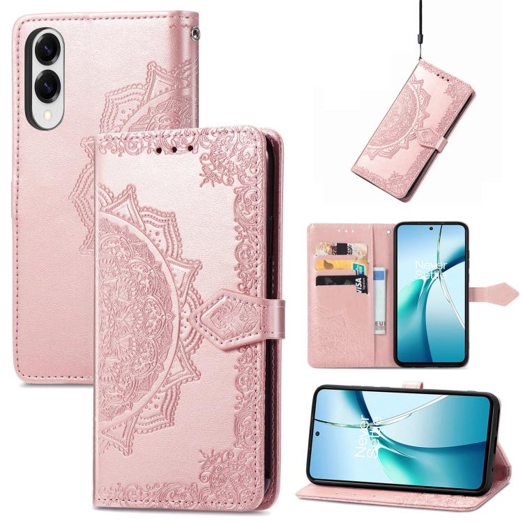 Mandala Flower Embossed Leather Phone Case